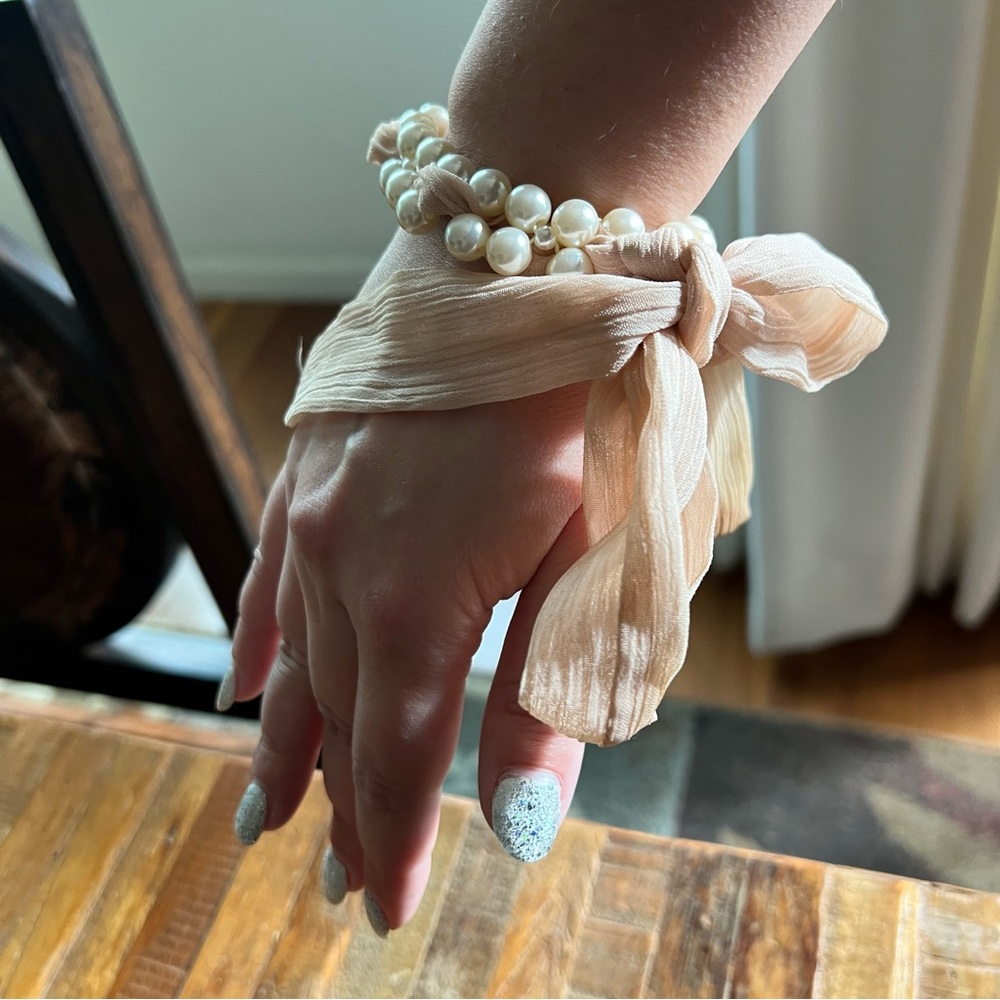 Anthropologie Pearl and Lace Bracelet